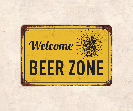 Табличка Welcome beer zone